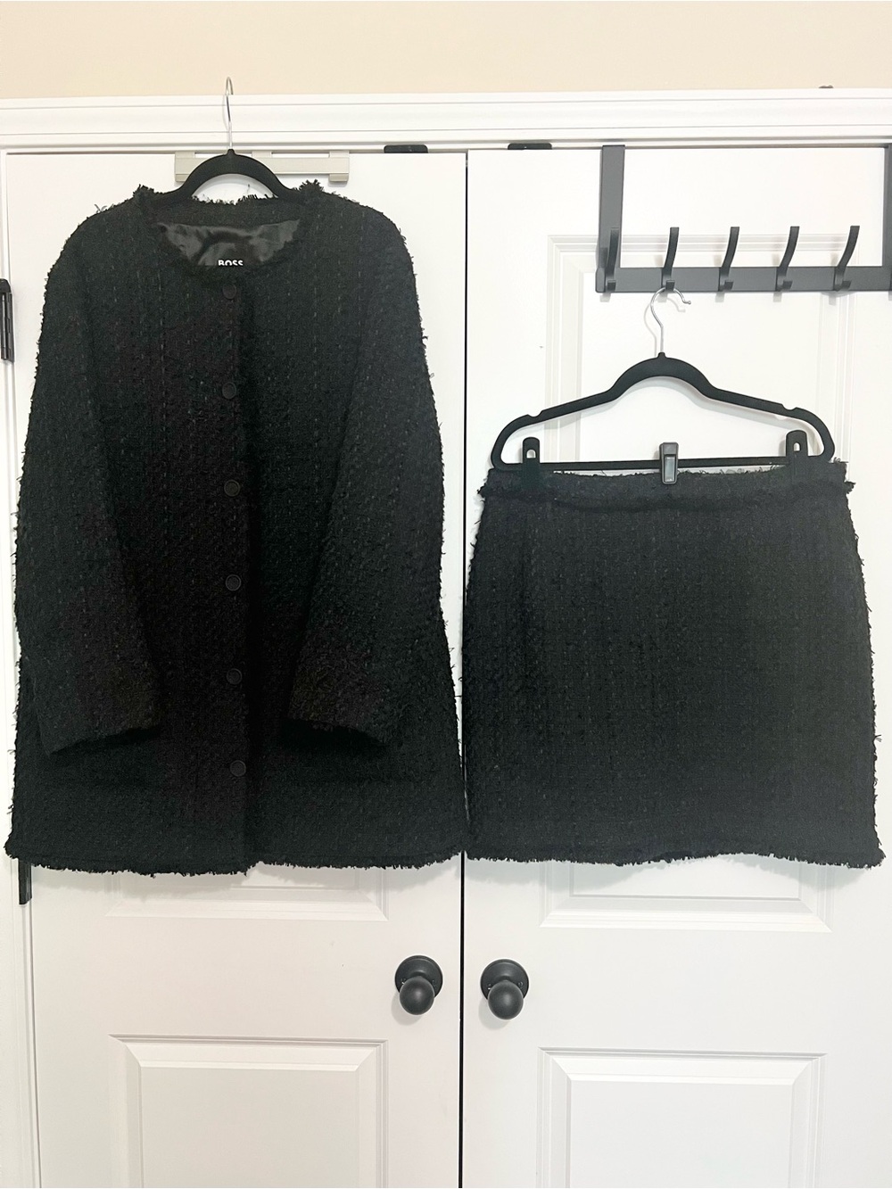 BOSS Black Tweed Jacket & Skirt Suit Set – US 10/12